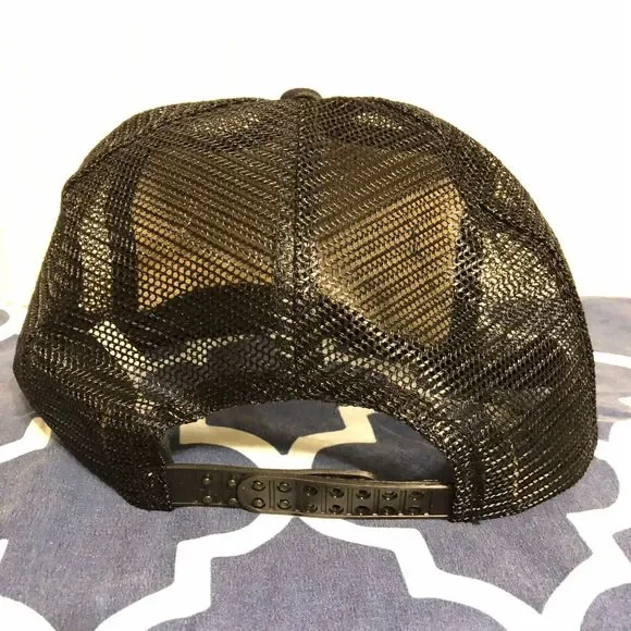 Vintage Stanley Tools Snapback Mesh Foam Trucker Black Yellow Hat - Picture 3 of 9